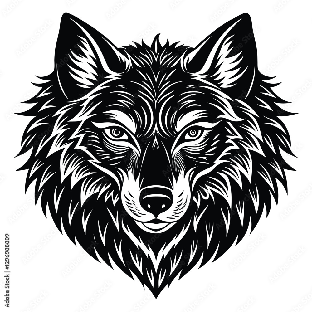 Obraz premium wolf Head icon vector art silhouette design