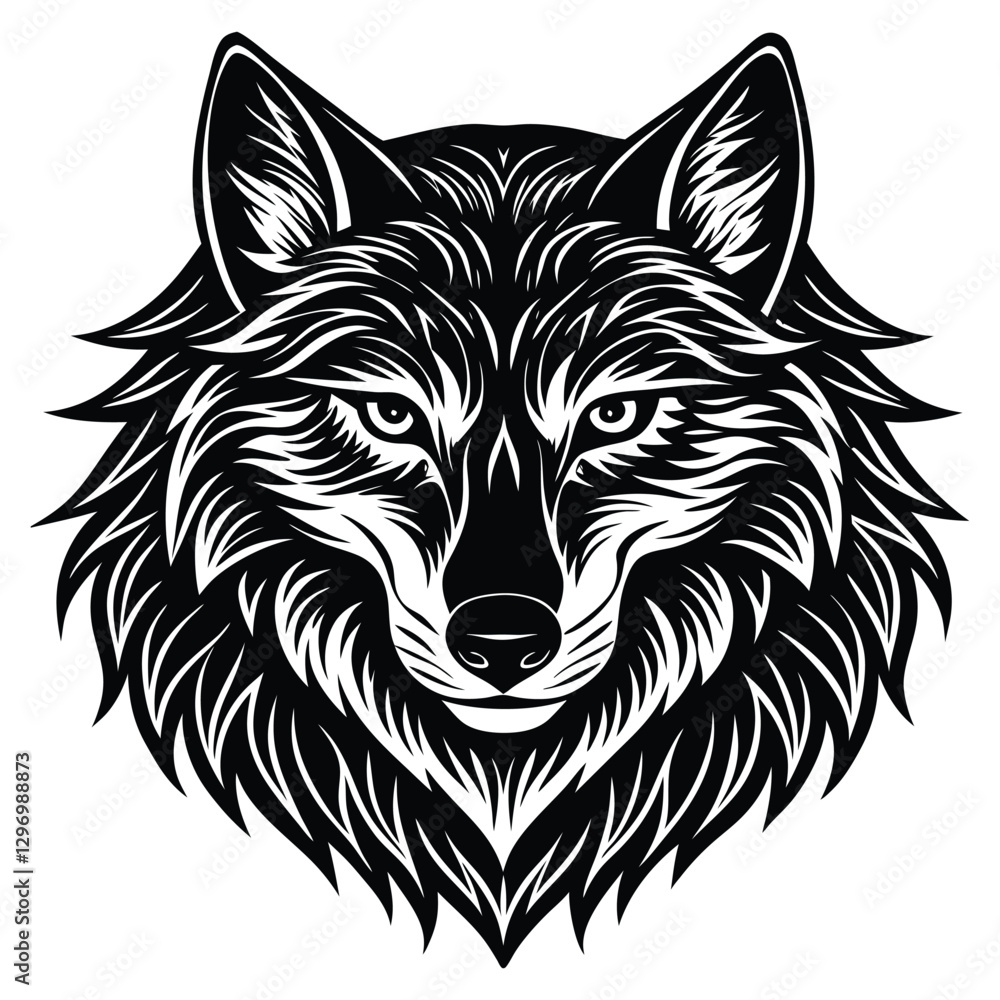 Fototapeta premium wolf Head icon vector art silhouette design