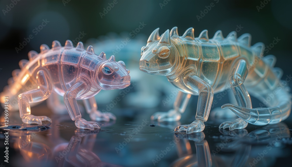 Fototapeta premium Transparent Frogs with a Mysterious Aura