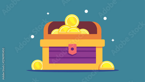Staking Rewards A treasure chest overflowing with coins and tokens labeled Staking Rewards to visually represent the benefits of staking.