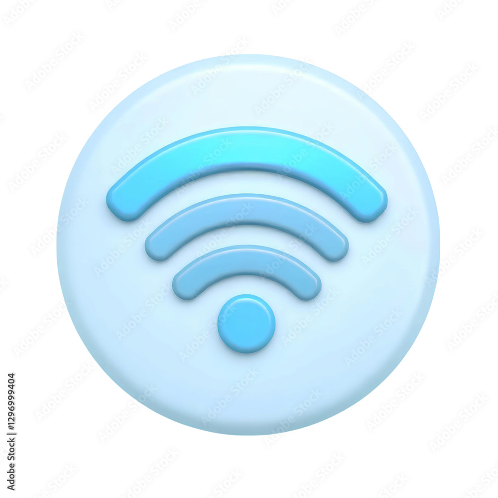 3d blue circular wifi icon with a glowing effect and modern design high quality png isolated on transparent background 3d blue circular wifi icon with a glowing effect and modern design high quality png isolated on transparent background