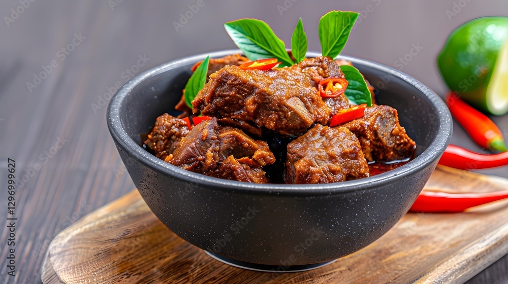 Mouthwatering Asian Beef Dish with Spices and Fresh Herbs Mouthwatering Asian Beef Dish with Spices and Fresh Herbs