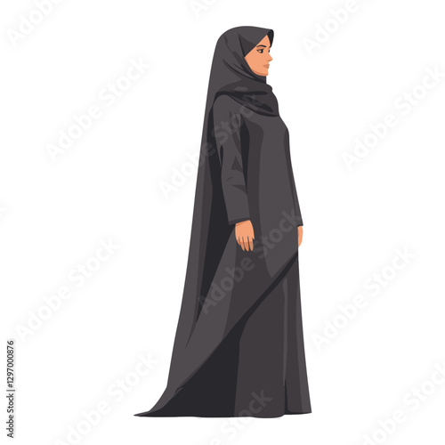 A Vector Illustration Of A Woman In Traditional Attire
