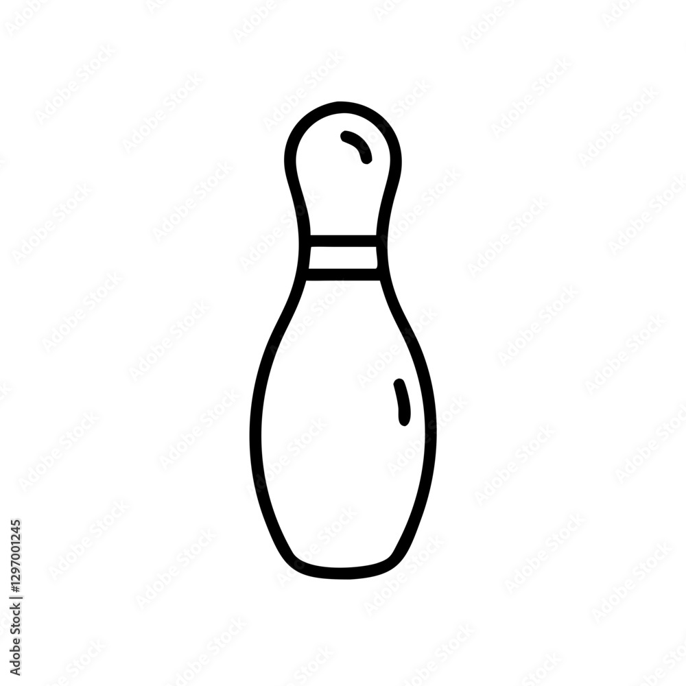 Fototapeta premium Bowling pin icon, modern design, outlined in black outline