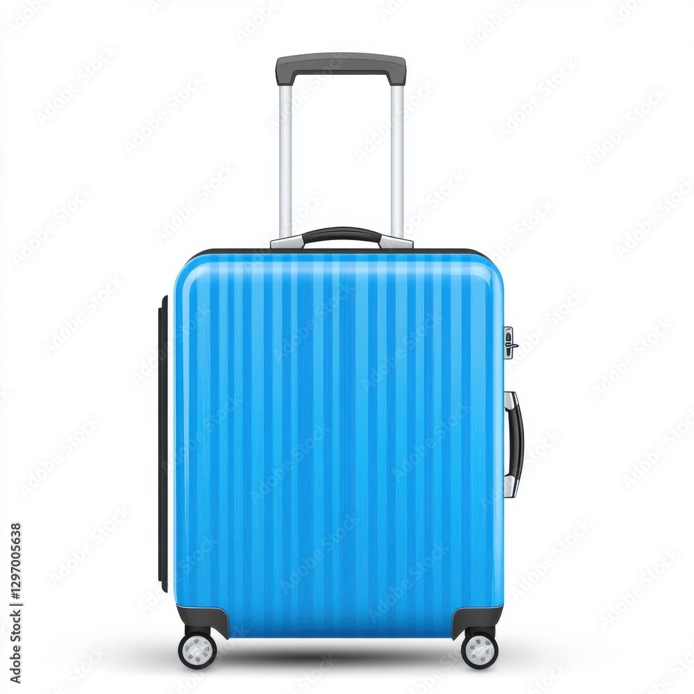 Bright blue suitcase with a sleek design and smooth wheels, perfect for travel. Bright blue suitcase with a sleek design and smooth wheels, perfect for travel.