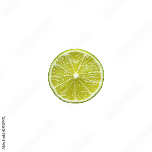 Freshly Cut Lime Half on Isolated Black Background for Culinary Use