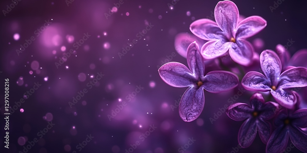 Naklejka premium Vibrant Purple Lilac Blossoms Close Up Spring Flowers Nature
