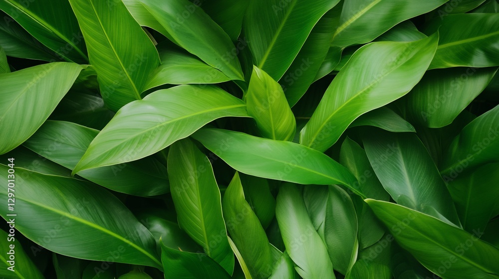 Obraz premium Lush green foliage background texture. (1)