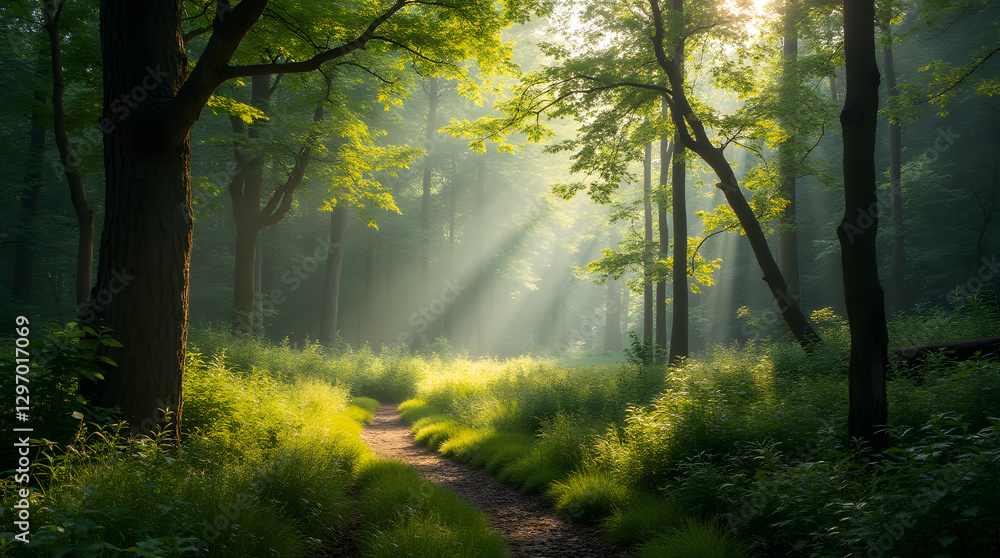 Naklejka premium Serene Forest Pathway