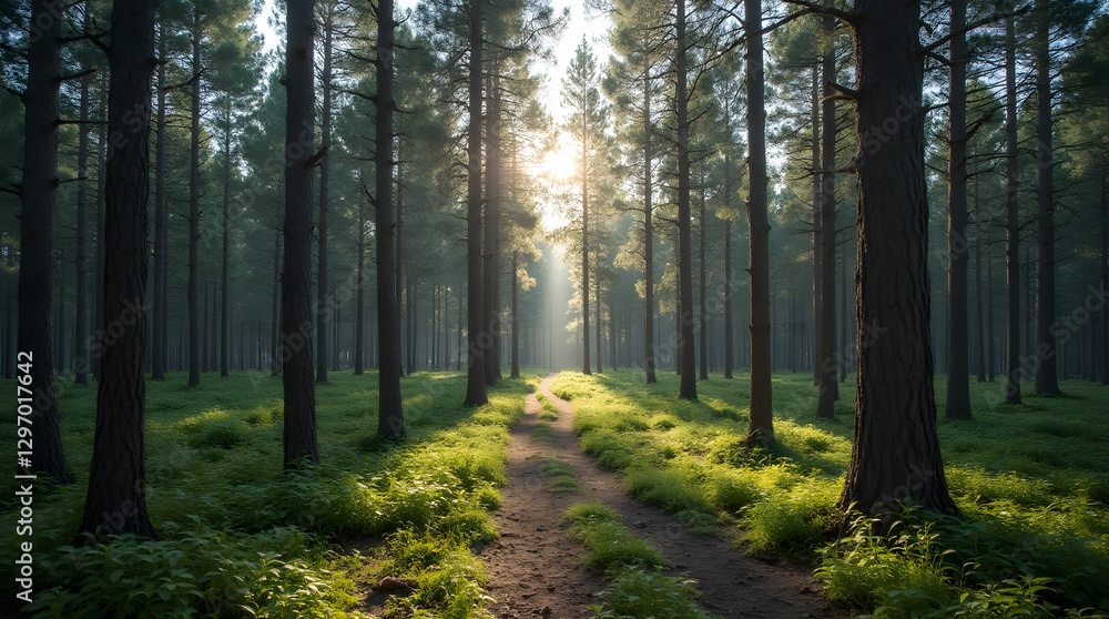 Fototapeta premium Serene Forest Pathway