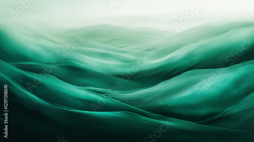 Ethereal Emerald Mist in a Dreamy Green Landscape – Ultra HD 5K Wallpaper