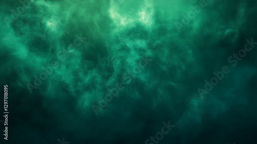 Cinematic Emerald and Teal Mist with Soft Glow – Nature-Inspired Background