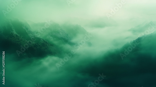 Cinematic Emerald and Teal Mist with Soft Glow – Nature-Inspired Background
