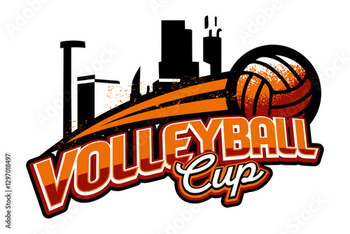 volleyball sport logo woman