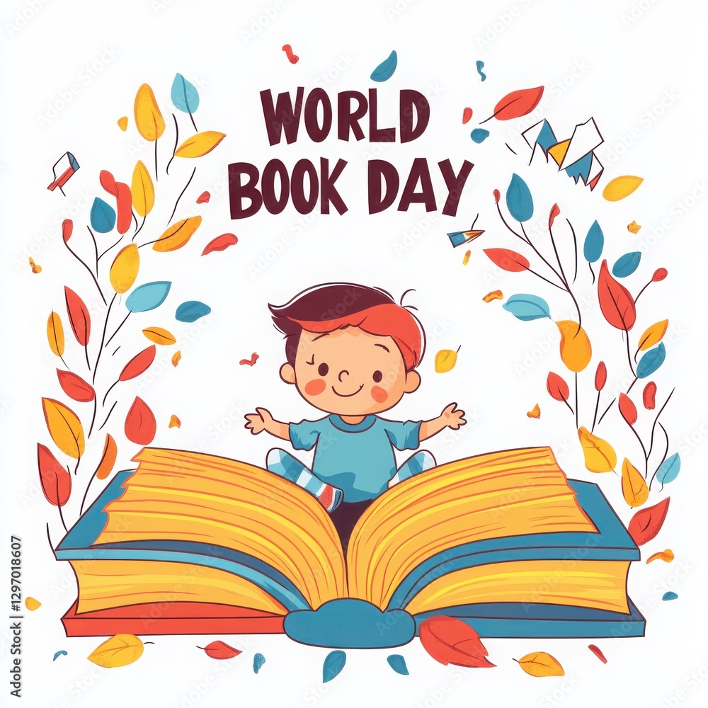 World Book Day vector design with text World Book Day vector design with text
