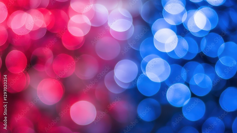 Dreamy Bokeh Lights in Red, White and Blue Blending Softly Together Dreamy Bokeh Lights in Red, White and Blue Blending Softly Together