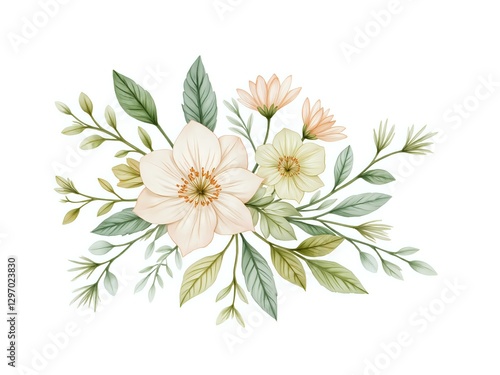 Delicate floral arrangement on a soft white background