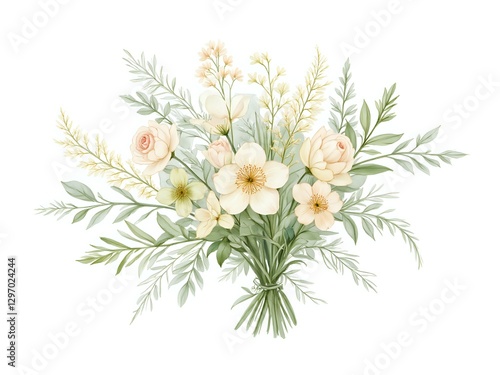 Delicate floral bouquet with soft pastel hues