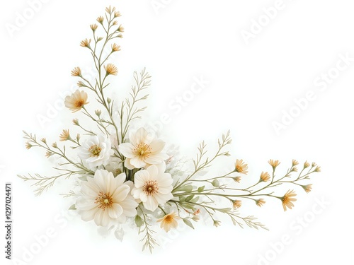 Soft floral elegance with delicate wildflowers