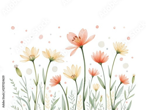 Delicate blooms dancing in pastel light