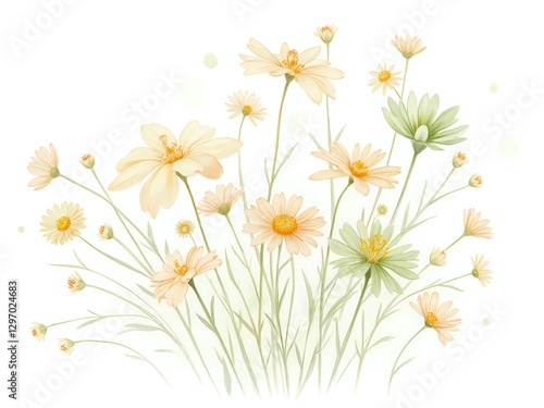 Delicate blossoms in soft pastels