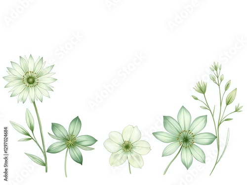 Delicate floral composition in soft green hues