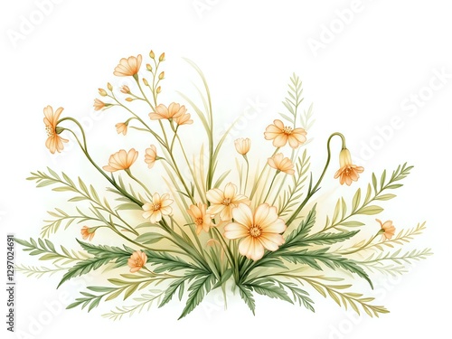 Delicate floral arrangement with light green accents