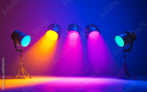Radiant Samba Stage Spotlight with Warm Glow Isolated On White background.