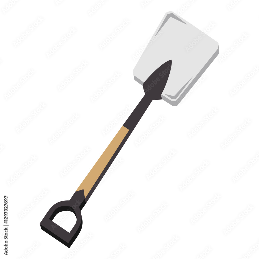 Shovel: A graphic representation of a simple shovel with a wooden handle Shovel: A graphic representation of a simple shovel with a wooden handle