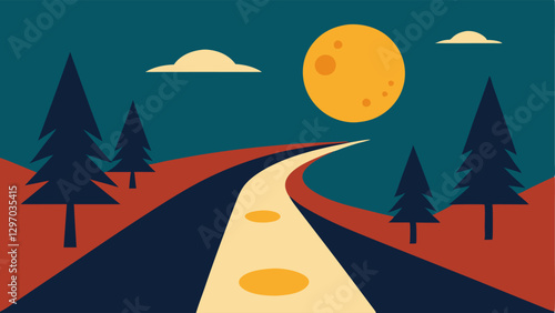 Two Paths A split road with one path leading to a bright sun and the other to a dark forest illustrating the choices that willpower helps us navigate.