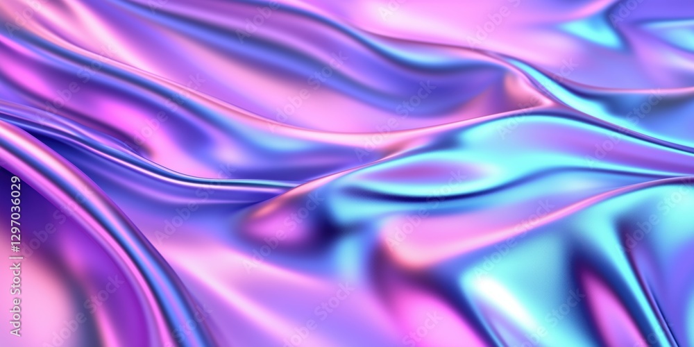 Obraz premium Holographic iridescent colorful abstract flowing cloth background