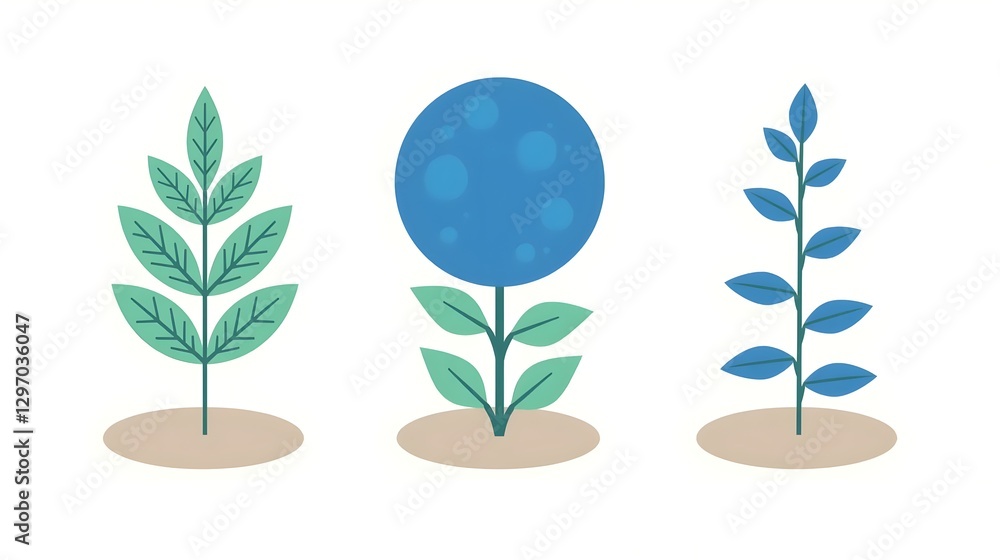 Collections of Bold Blue Moon Plant Illustration Collections of Bold Blue Moon Plant Illustration
