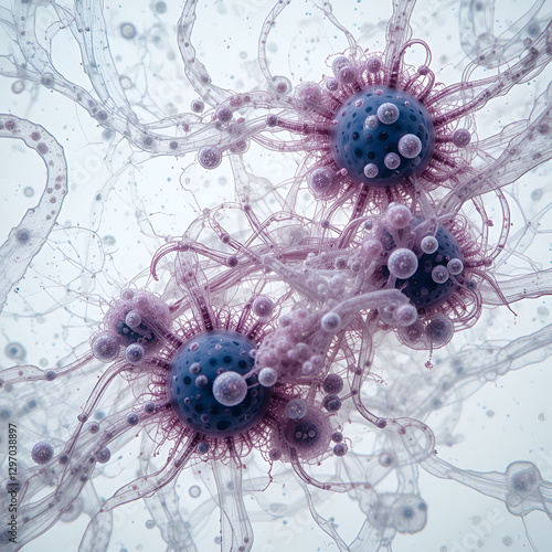 Microscopic photography of Klebsiella pneumoniae bacterial cells isolated on plain white background transparent png