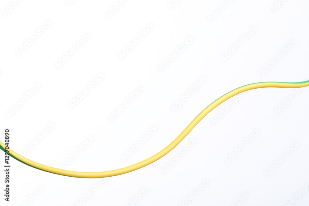 One colorful electrical wire on white background One colorful electrical wire on white background