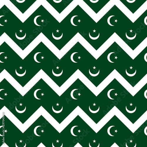 pakistan flag zigzag pattern for decoration. vector illustration