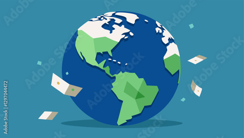 Shattered Globe with Money A cracked globe with money spilling out highlighting the global financial implications for corporations failing to address environmental issues.