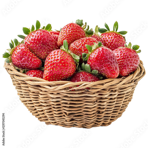 Basket of red strawberries png