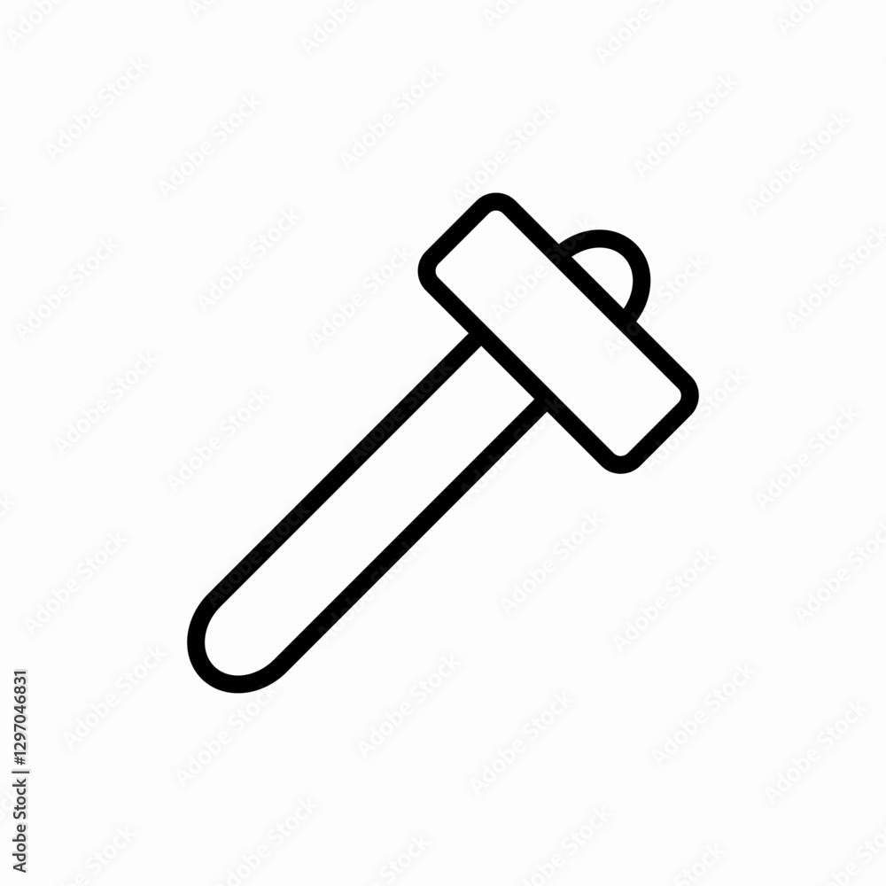 Wooden hammer mallet icon vector sign Wooden hammer mallet icon vector sign