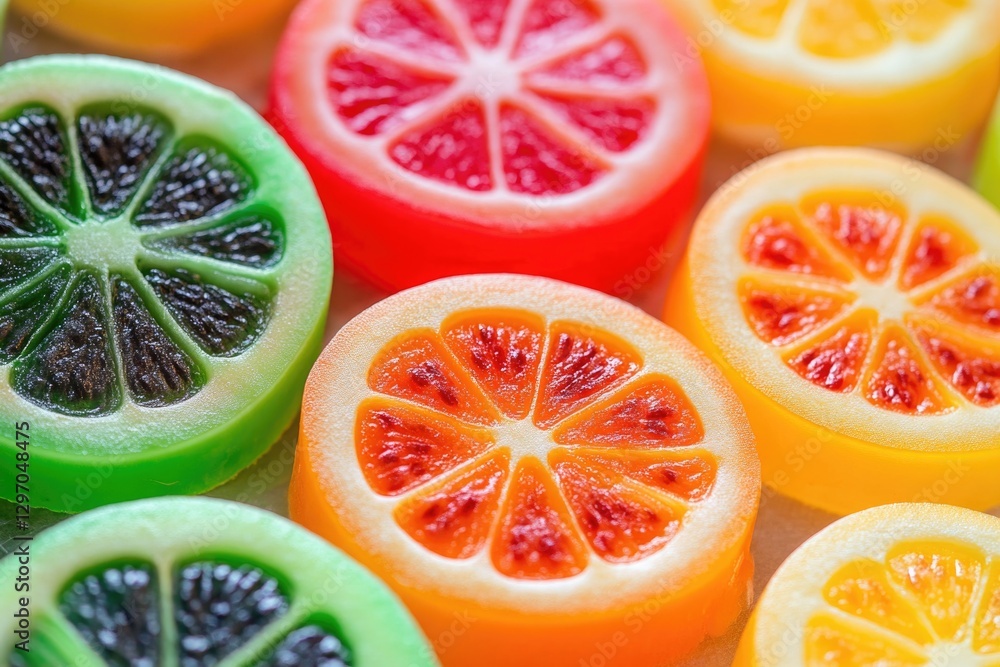 Close-up shot of colorful fruit slices, perfect for food or health-related concepts Close-up shot of colorful fruit slices, perfect for food or health-related concepts