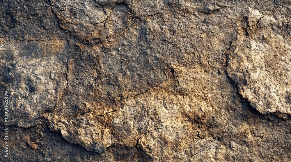 A close-up shot of a rocky wall with a bird perched on top A close-up shot of a rocky wall with a bird perched on top