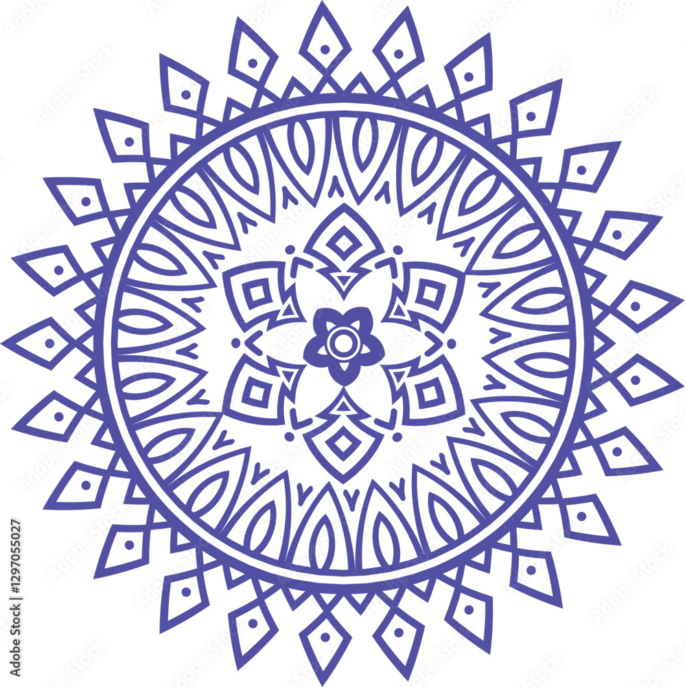 Elegant Floral Mandala Showcasing Symmetry and Beauty Elegant Floral Mandala Showcasing Symmetry and Beauty