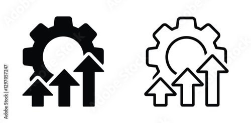 Operational excellence vector icons set. Production growth sign