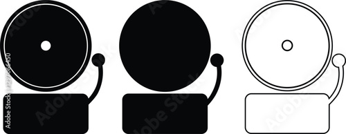 fire alarm clock icon. Flat, line set illustration of danger. isolated on transparent background emergency system security urgency sound sign
