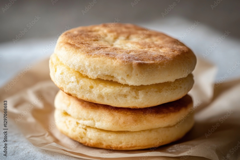 Three biscuits stacked on top of each other Three biscuits stacked on top of each other