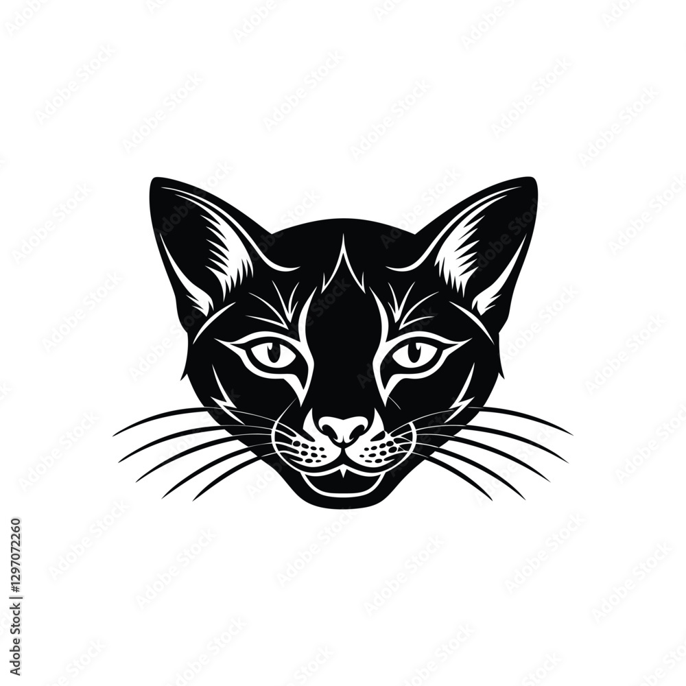 Cute Cat Head Silhouette Vector Design Cute Cat Head Silhouette Vector Design