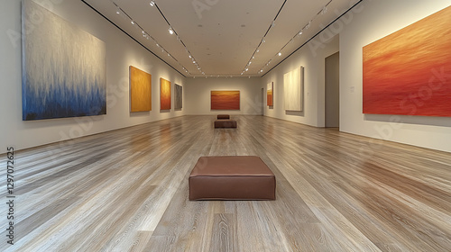 Modern Art Gallery Interior, Empty Exhibition Hall