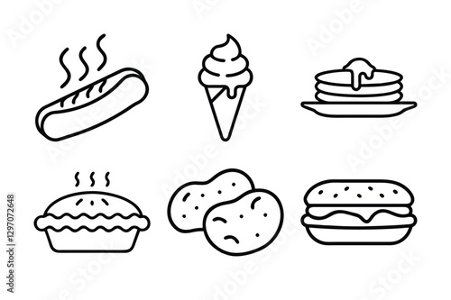 set of cakes and sweets