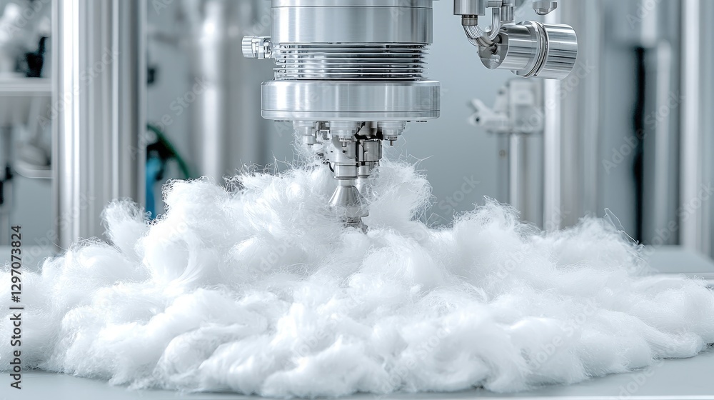 Industrial fiber processing machine dispensing cotton Industrial fiber processing machine dispensing cotton