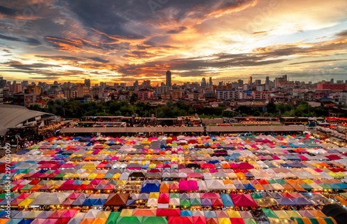 Photography train night market Ratchada