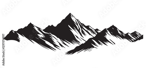 Mountain Silhouette Vector Illustration Exploring Nature and Adventure Landscapes